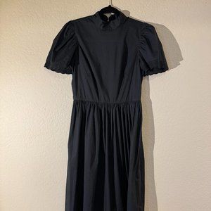 Rhode Heidi Black High Neck Midi Dress - Size 2